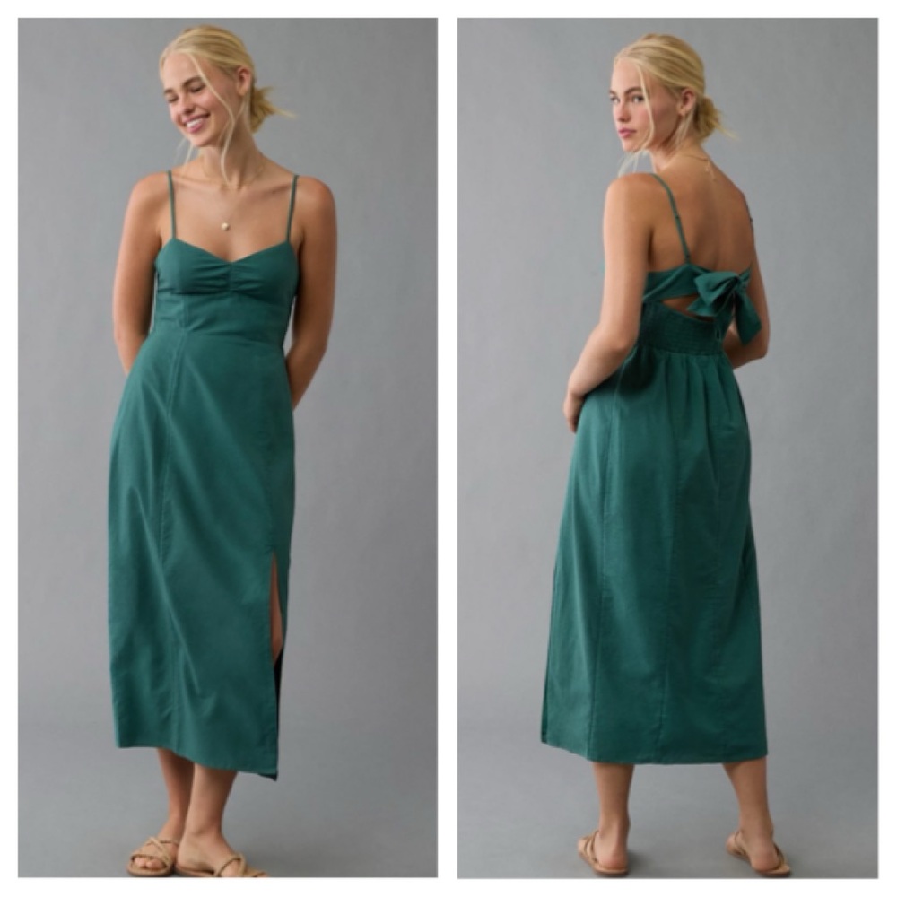 American Eagle Teal Catie Corset Midi Dress NWT XL – Wedding Guest